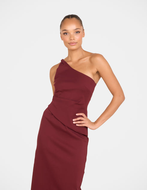 Hoda One Shoulder Midi Dress